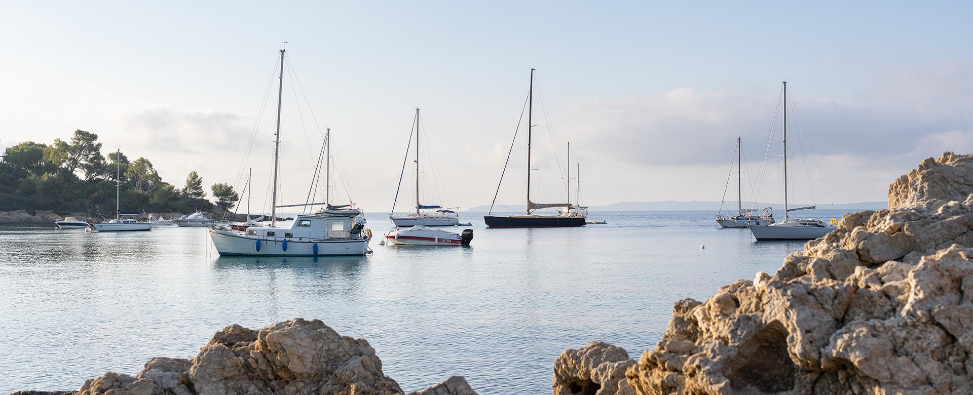 Boats off the beach of La Fossette