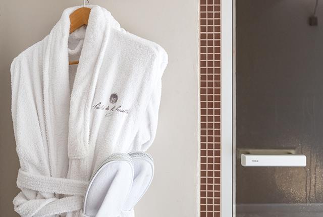 Bathrobe provided for entry to the hammam at the Hotel de la Fossette