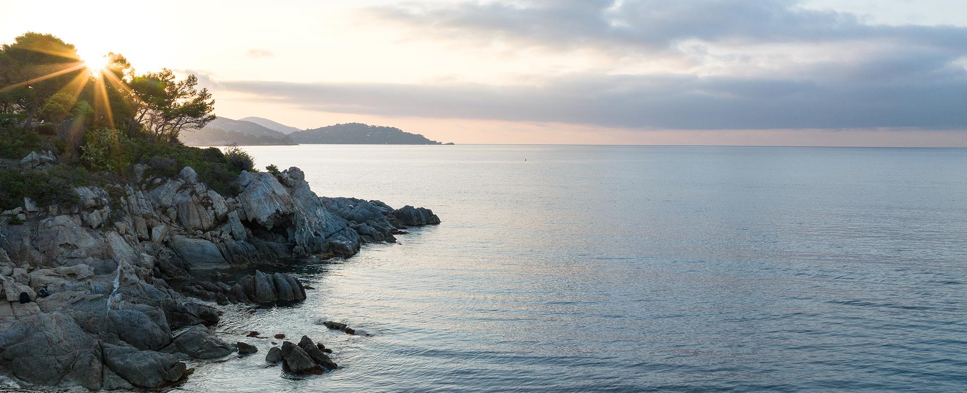 The beach of La Fossette, one of the most beautfiul beaches of the Var coast.